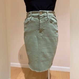 Green denim skirt